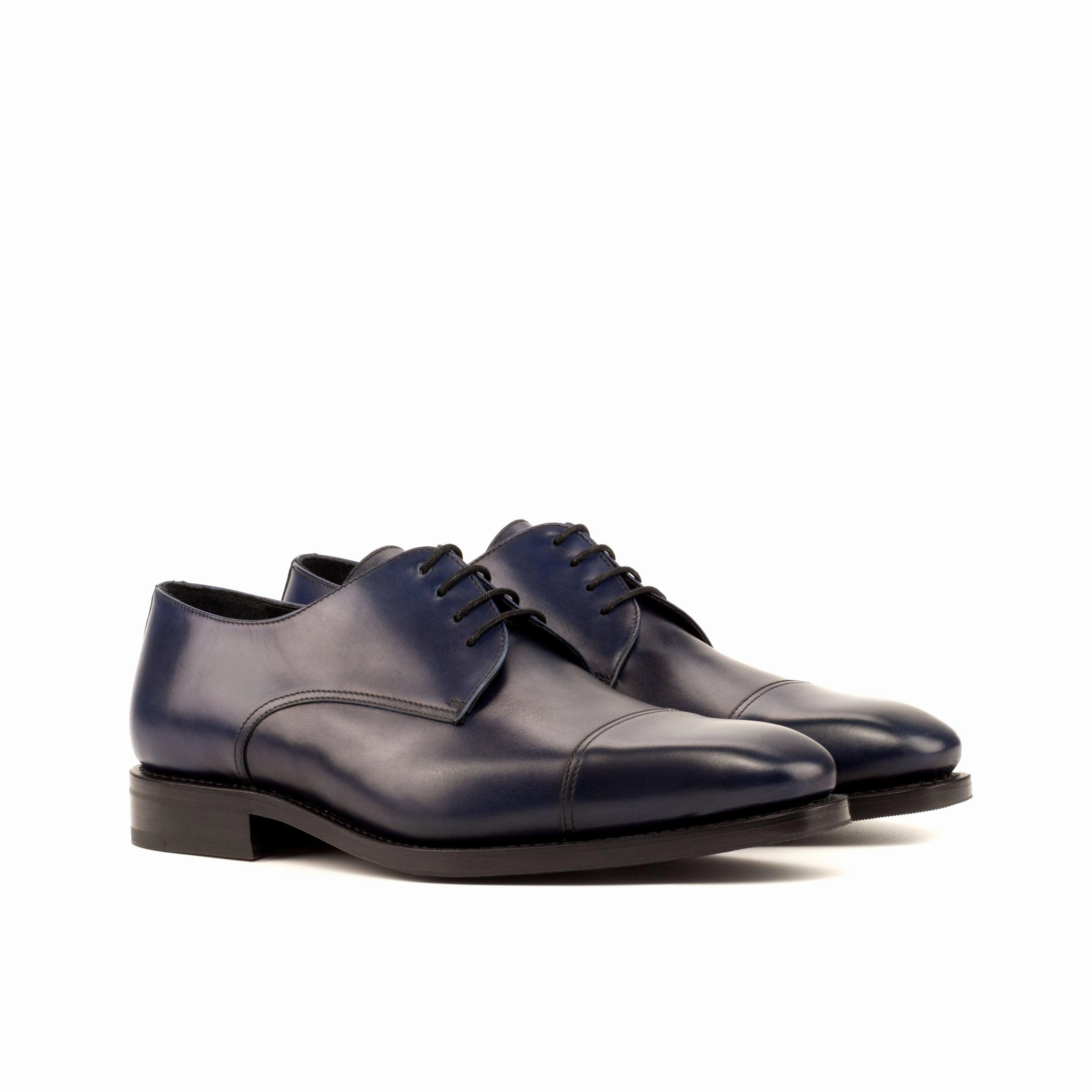 Navy Calf Leather Derby Shoes Lace Up Shoes Dupe