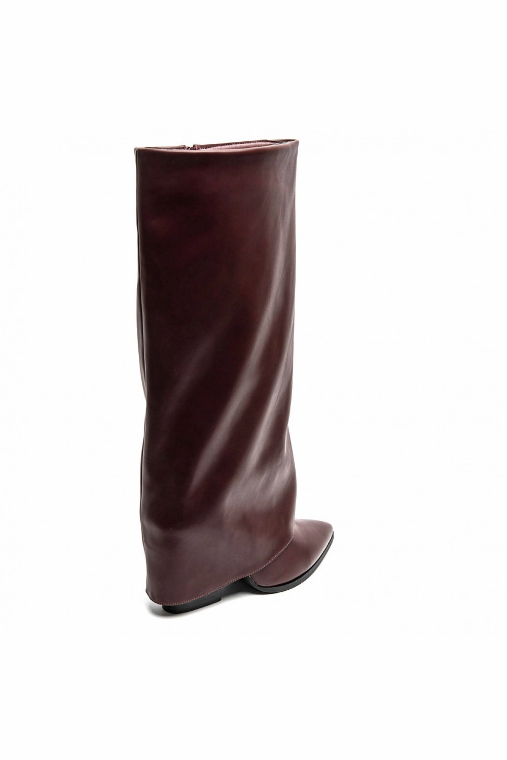 Wet Seal Knee High Boots WINE FOLD OVER MID BLOCK HEEL KNEE HIGH WESTERN COWBOY BOOTS