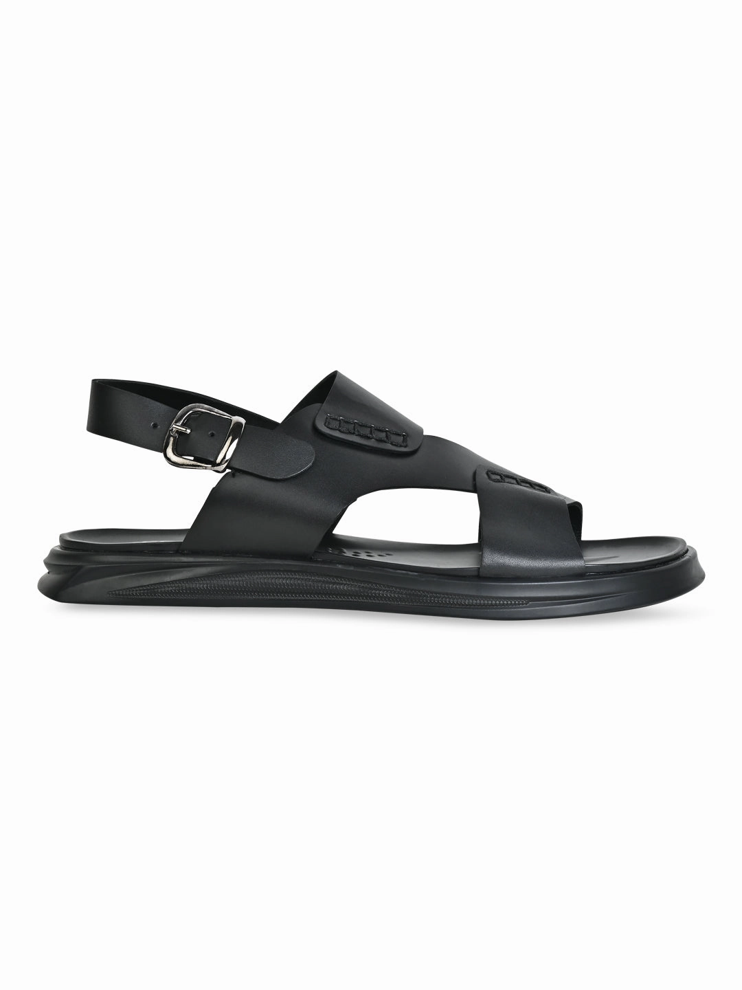 Pali Sandals Regal Black Men Casual Leather Back Strap Sandals