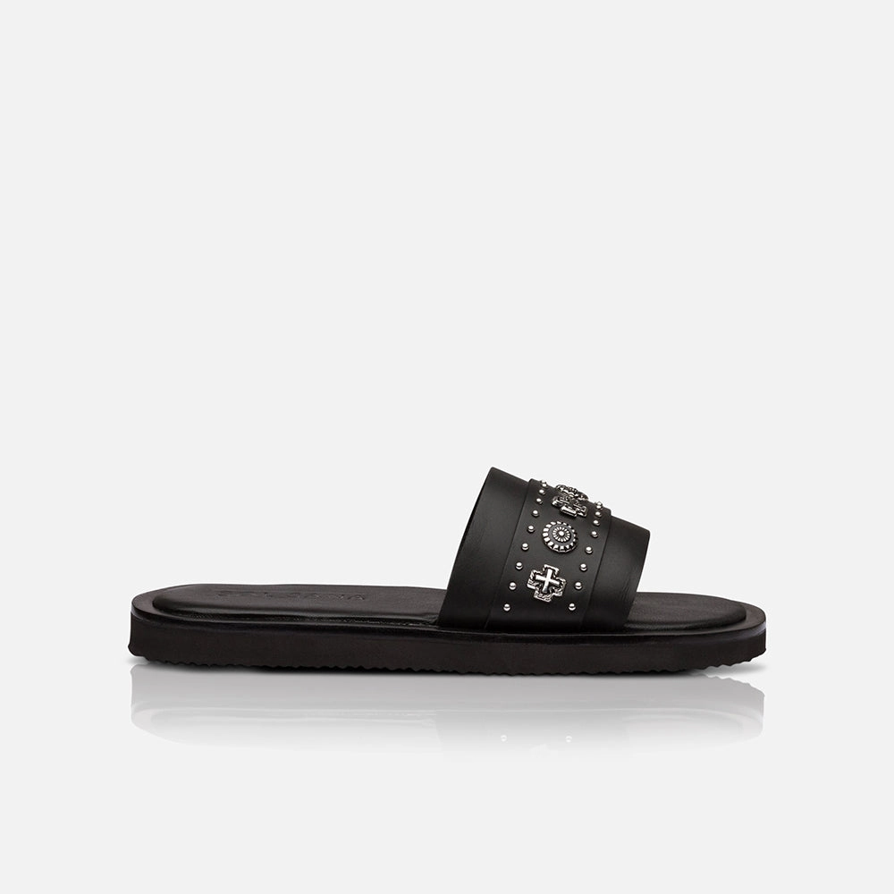 Cleo Slide Black/Silver Gap Slippers