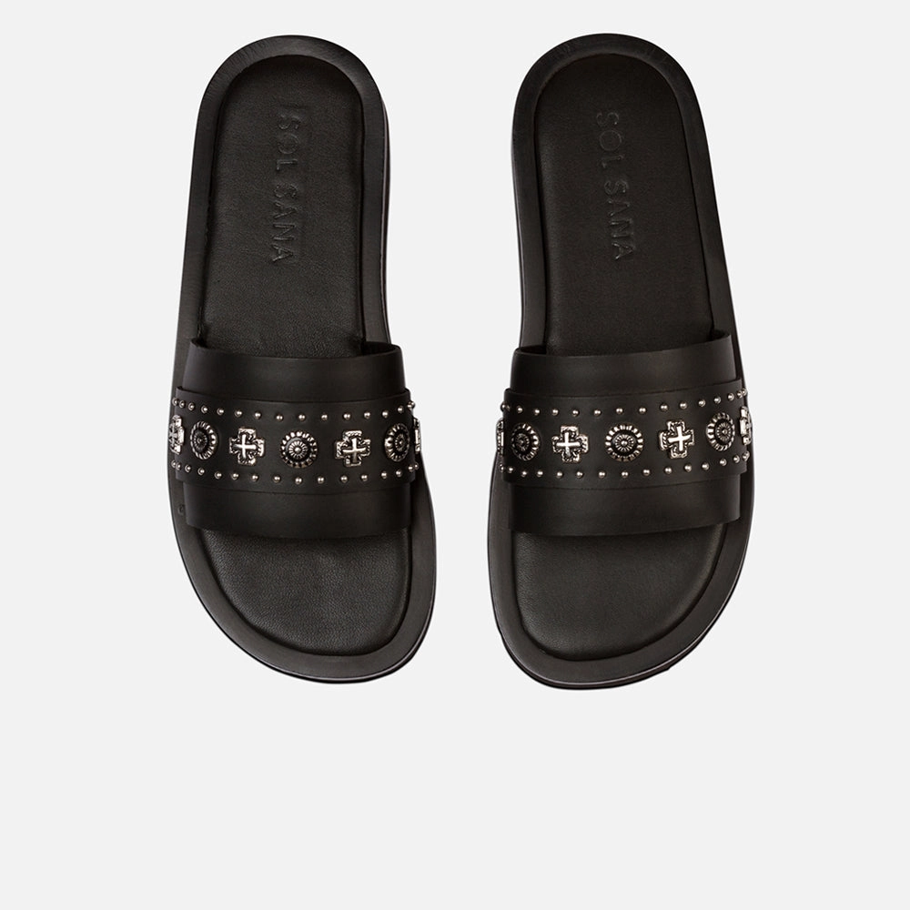 Ballet Slippers Outline Cleo Slide Black/Silver