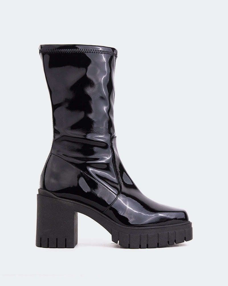 Suede Or Leather Marlow Black Patent