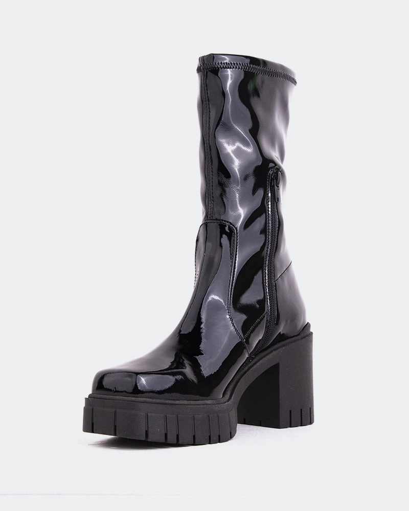 Marlow Black Patent Wide Chelsea Boot