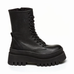 Coast Boot BLACK LEATHER Austrian Kaz 03 Combat Boots