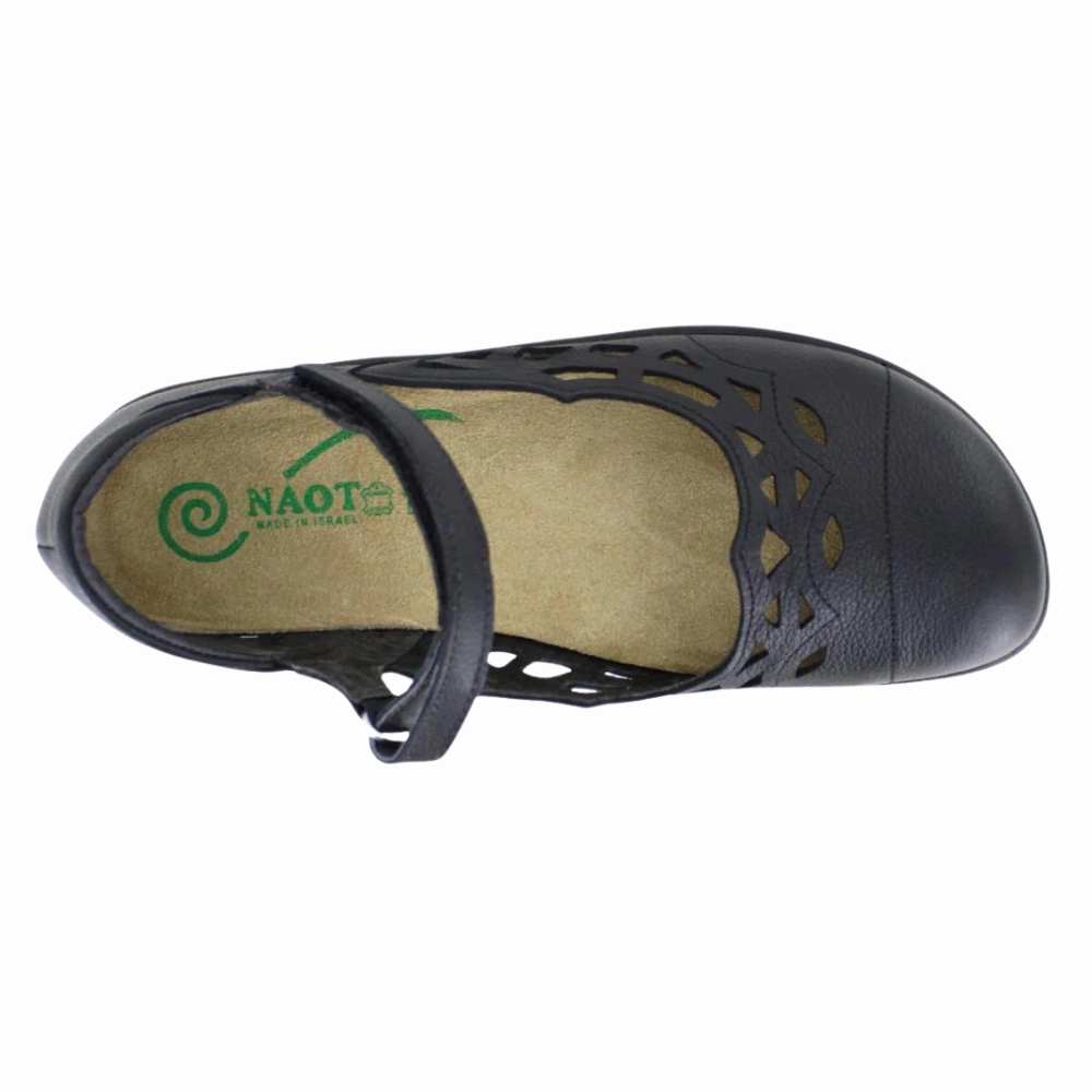 8065 Horse Leather Mary Jane Shoes Size 7 Naot Agathis Black Soft Leather Mary Jane (Women's)