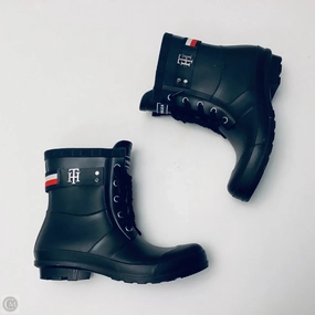 Hunter Rain Boots Run Big Boots Rain By Tommy Hilfiger In Black, Size: 7