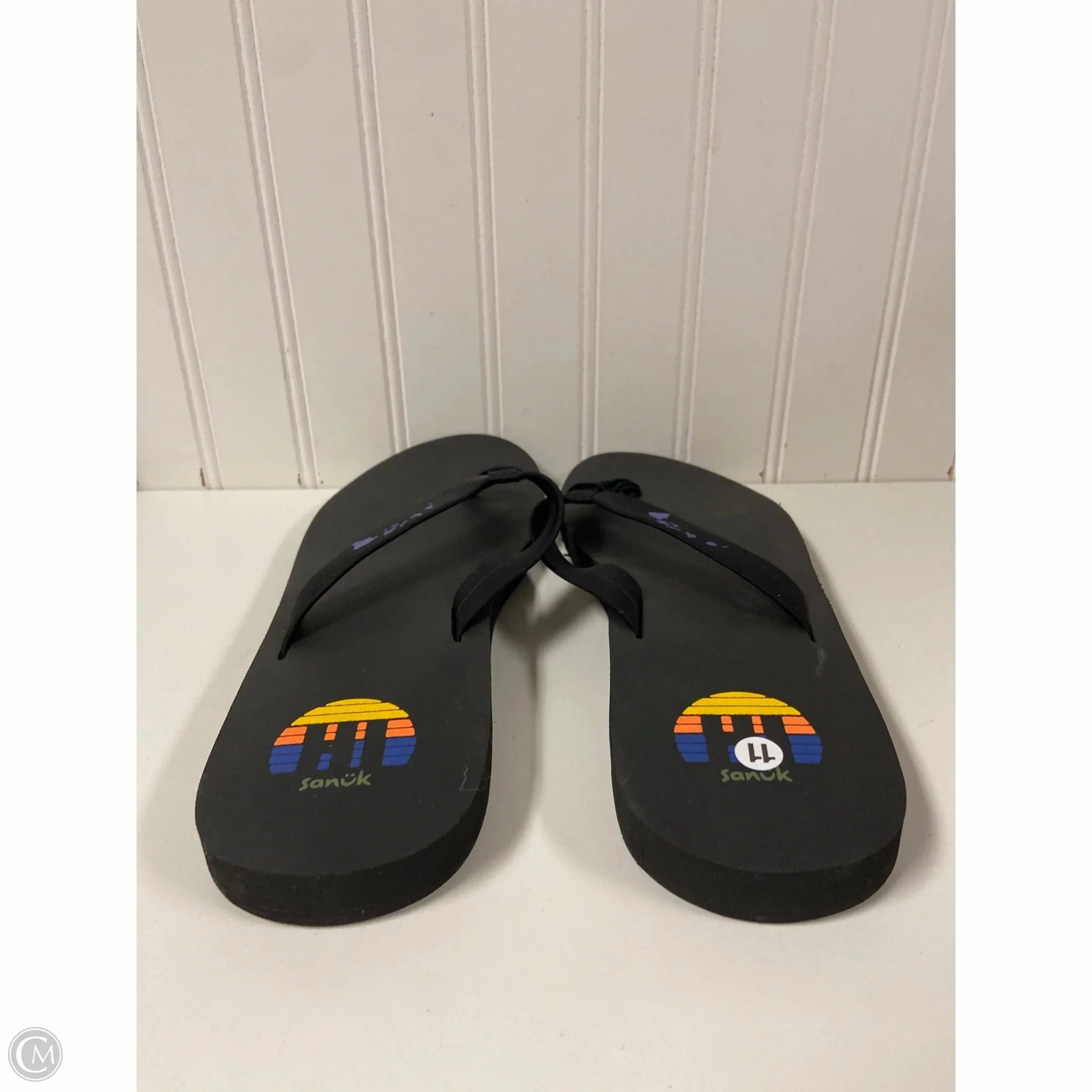 Paul Green Flip Flops Sandals Flip Flops By Sanuk In Black, Size: 11