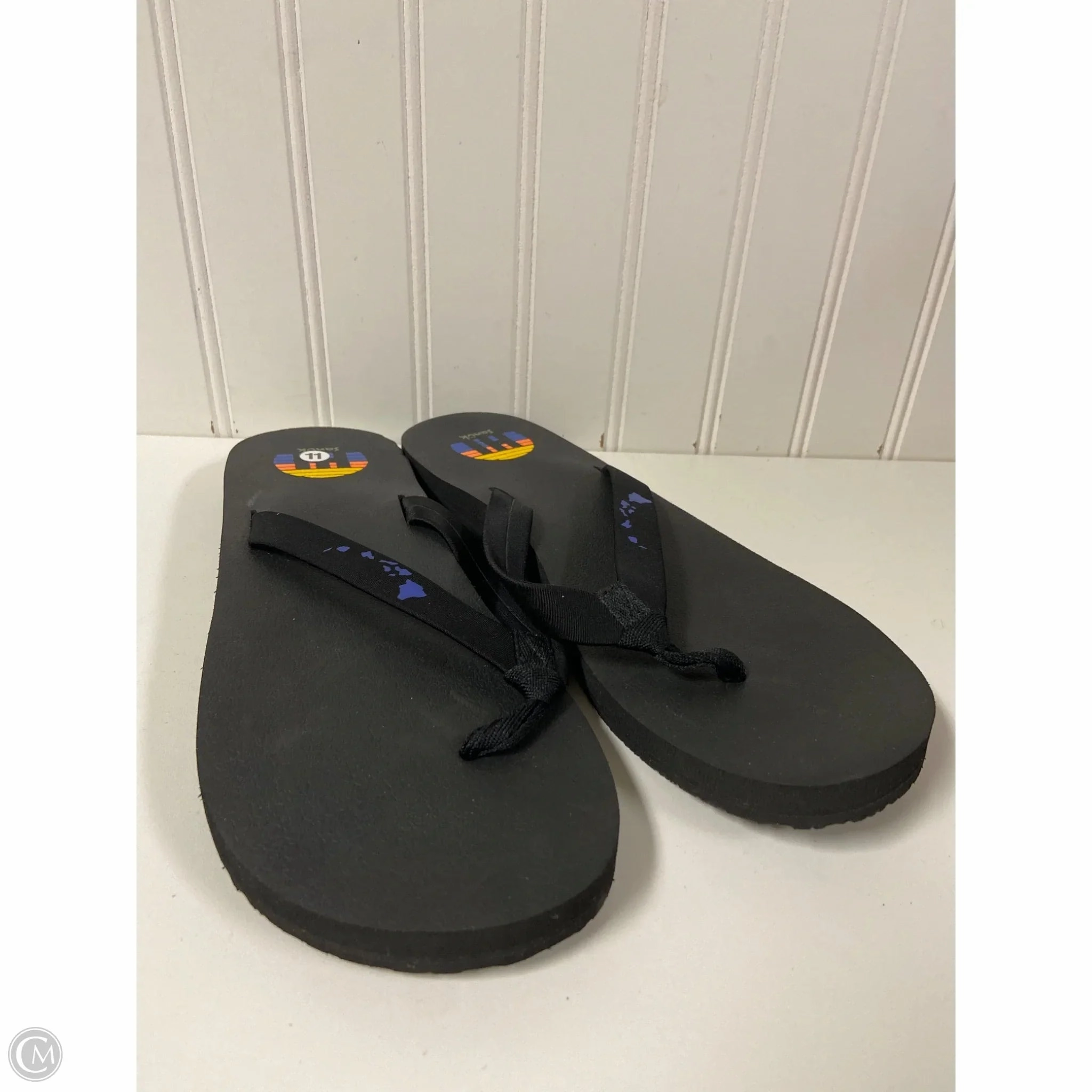 Sandals Flip Flops By Sanuk In Black, Size: 11 Flip Flops With Small Heel