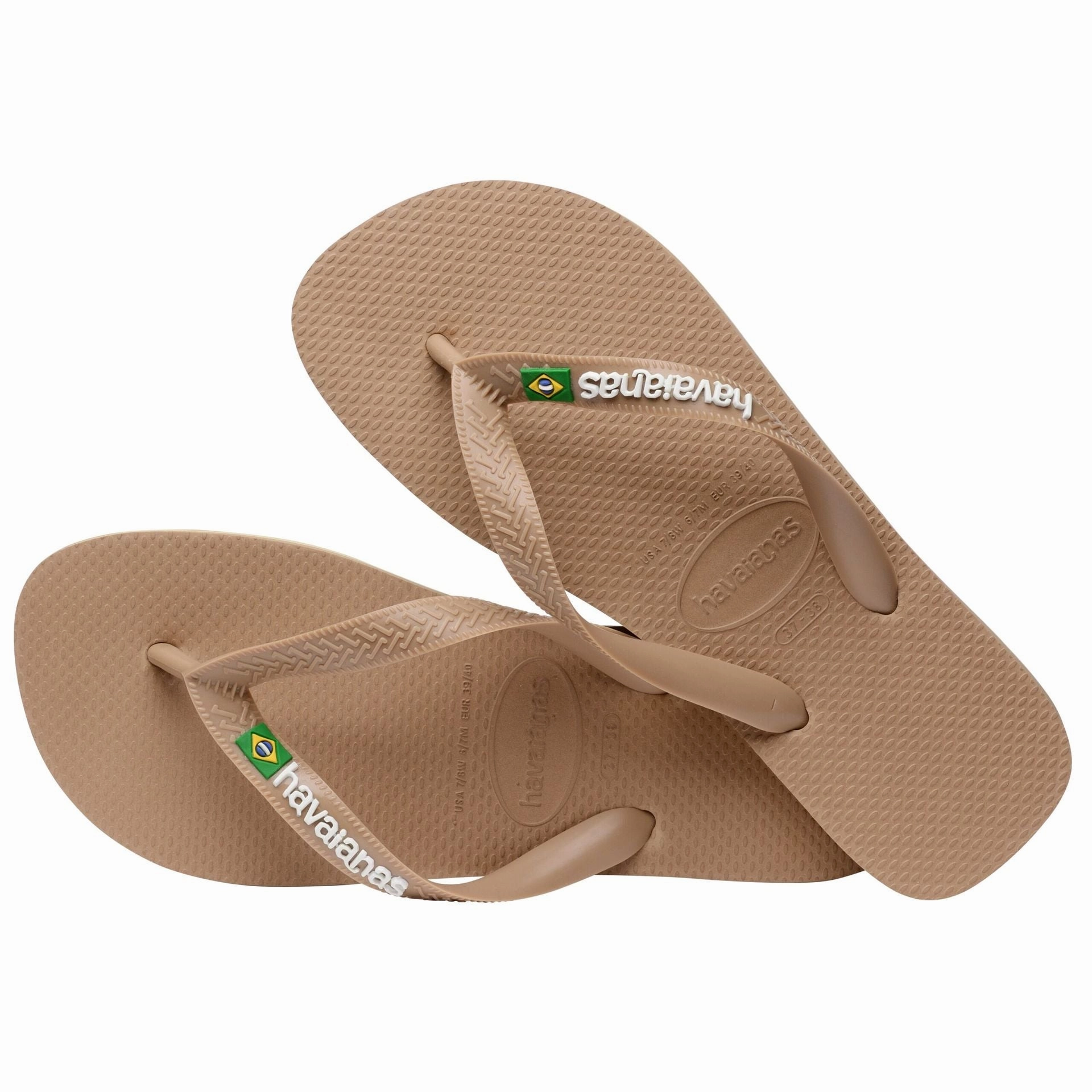 HAVAIANAS BRASIL LOGO - ROSE GOLD Cheap Bling Bling Flip Flops