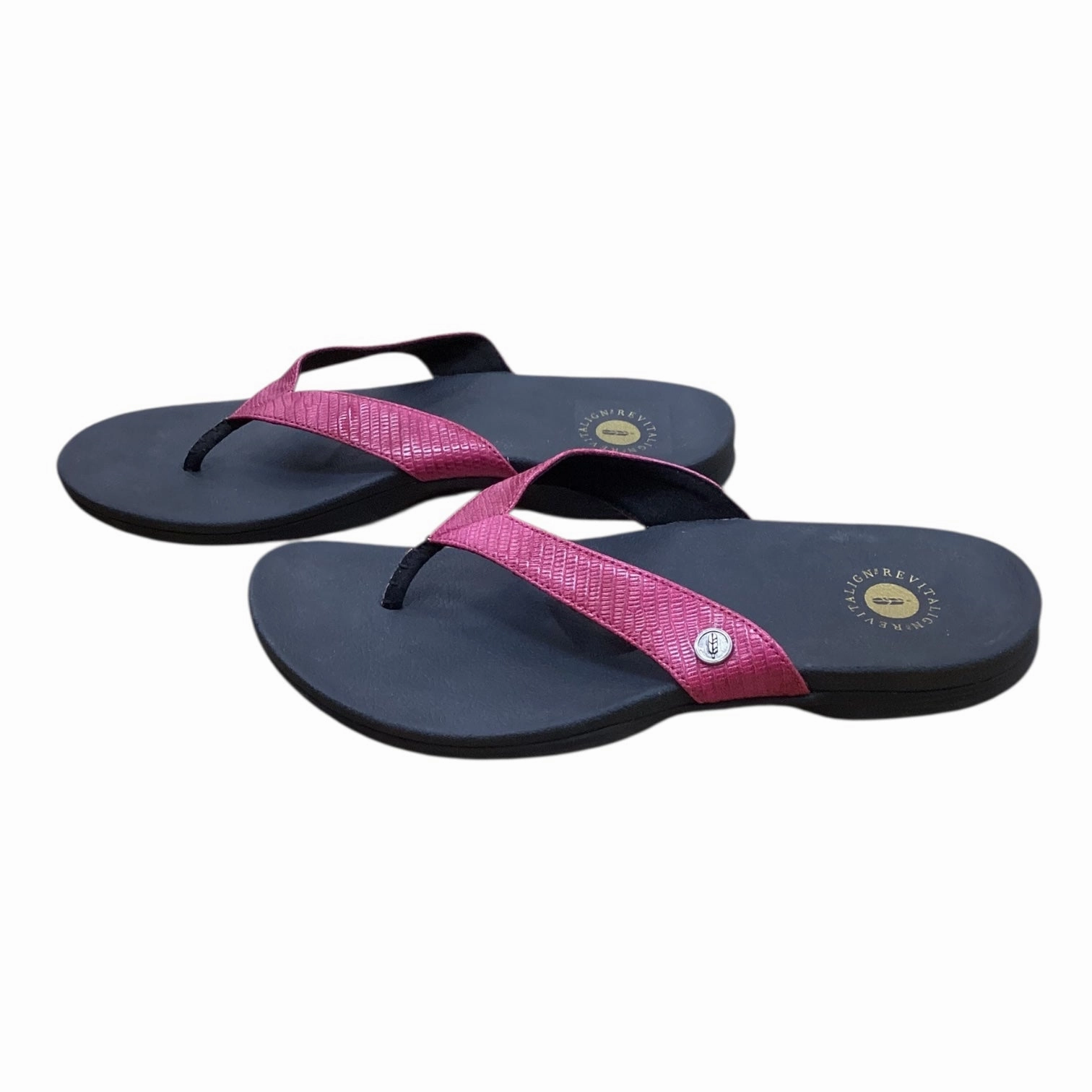 Sandals Flip Flops By Clothes Mentor In Pink, Size:10 Flip Flops Without Toe Post