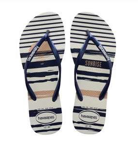 Uspa Flip Flops HAVAIANAS SLIM NAUTICAL - WHITE.NAVY.WHITE