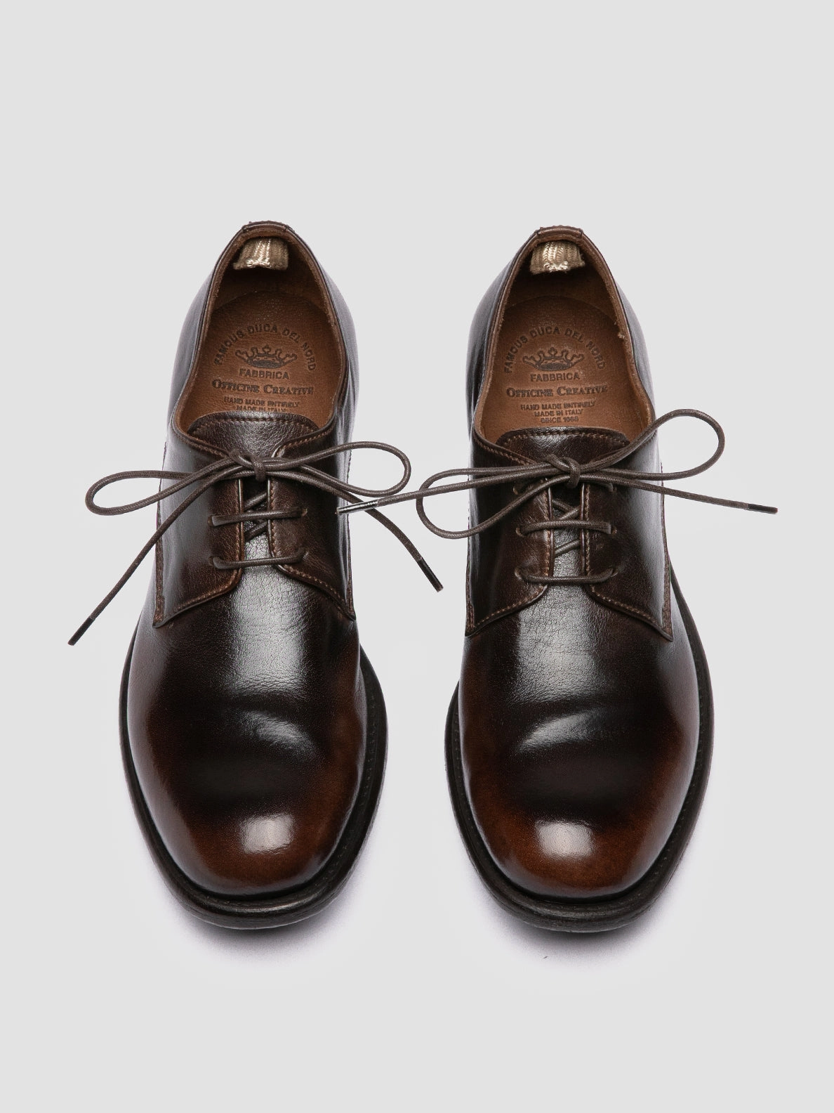 CALIXTE 068 - Brown Leather Derby Shoes Rudy Leather Derby Shoes