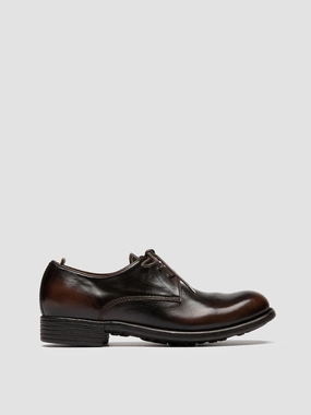 CALIXTE 068 - Brown Leather Derby Shoes Slip On Vs Lace Up Shoes