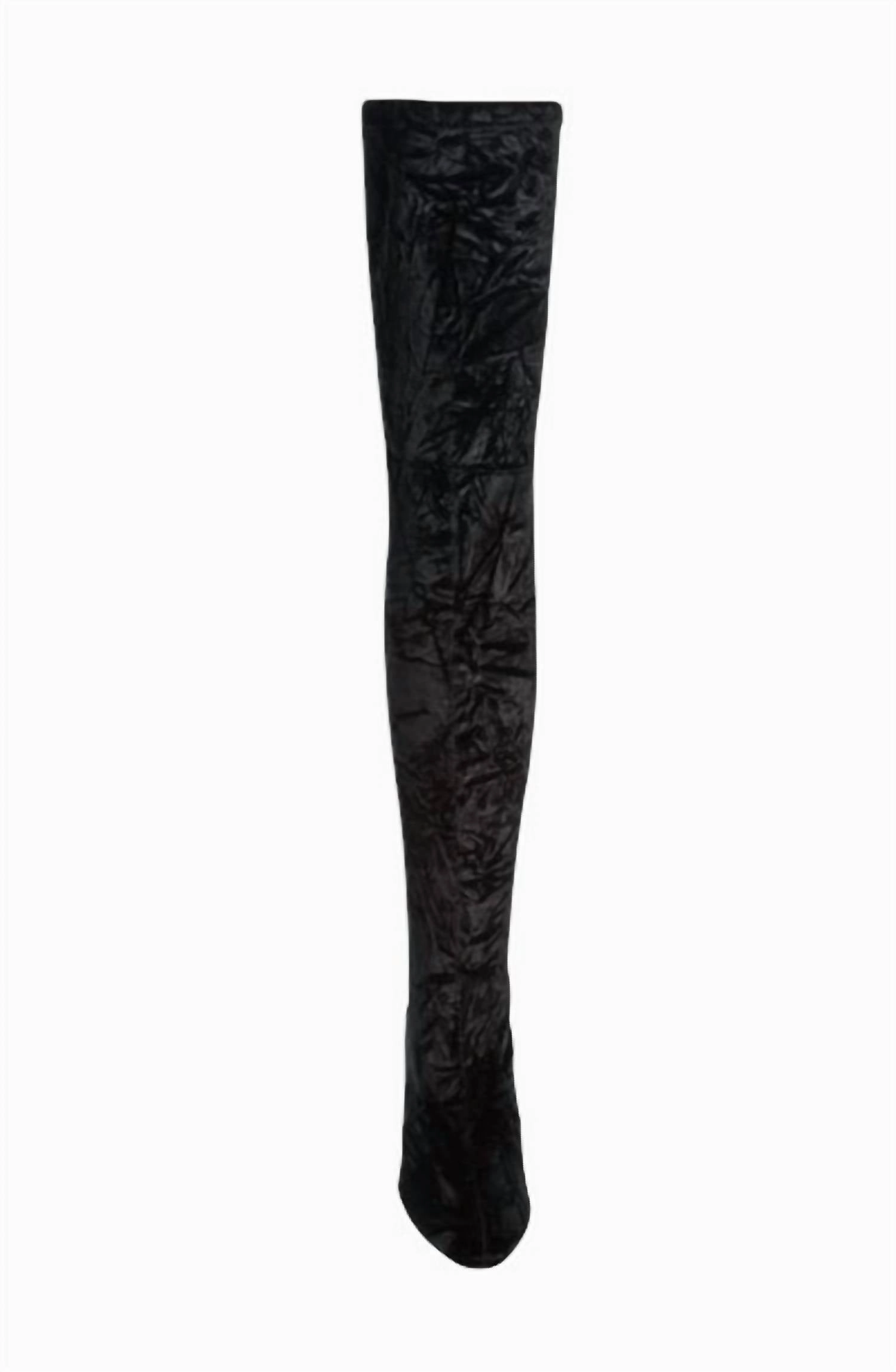 Lace Up Steel Cap Boots Womne's Vidaland Stretch Crushed Velvet Otk Boots In Black