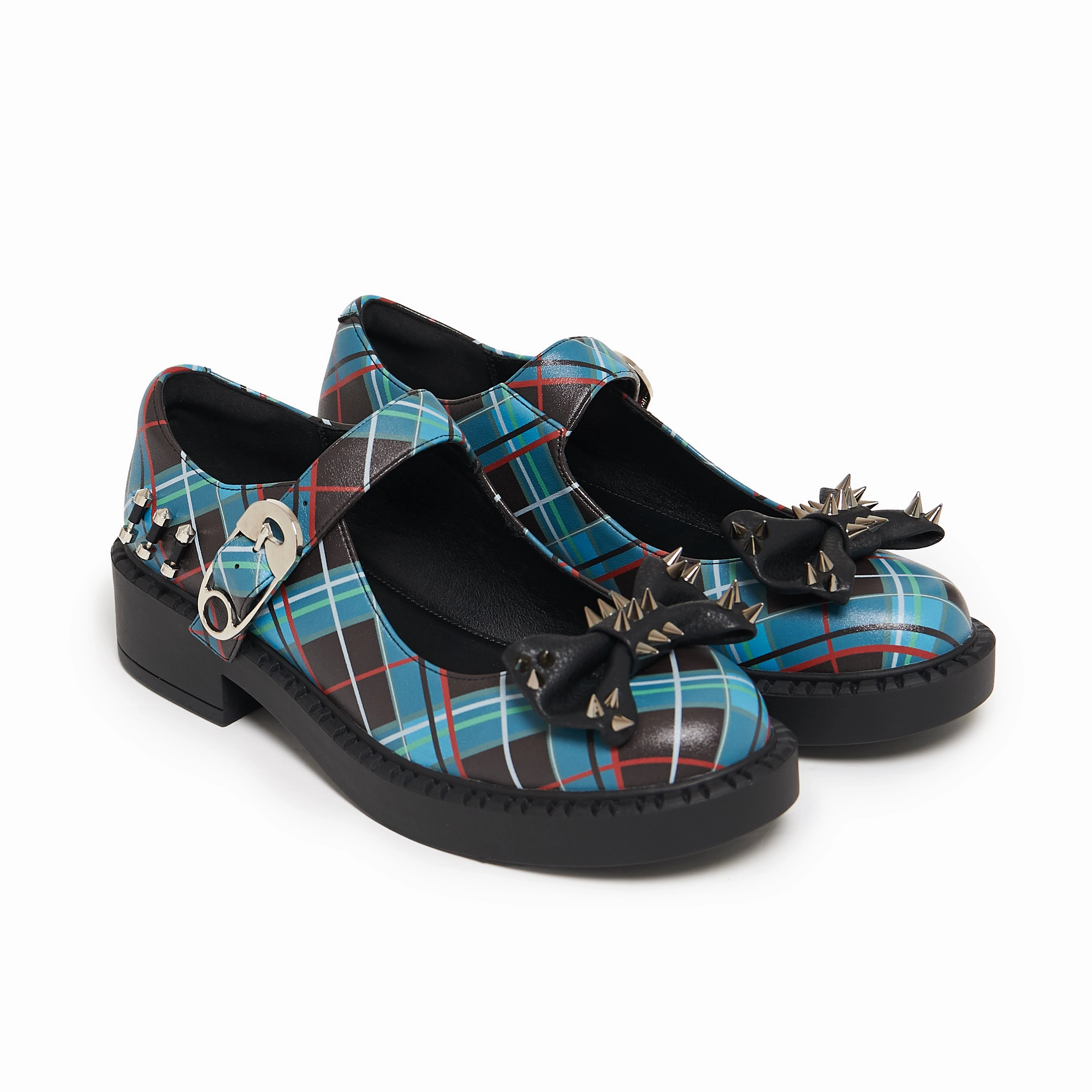 Simulacrums Plaid Mary Janes - Green- PRE ORDER Sas Mary Jane Shoe 149