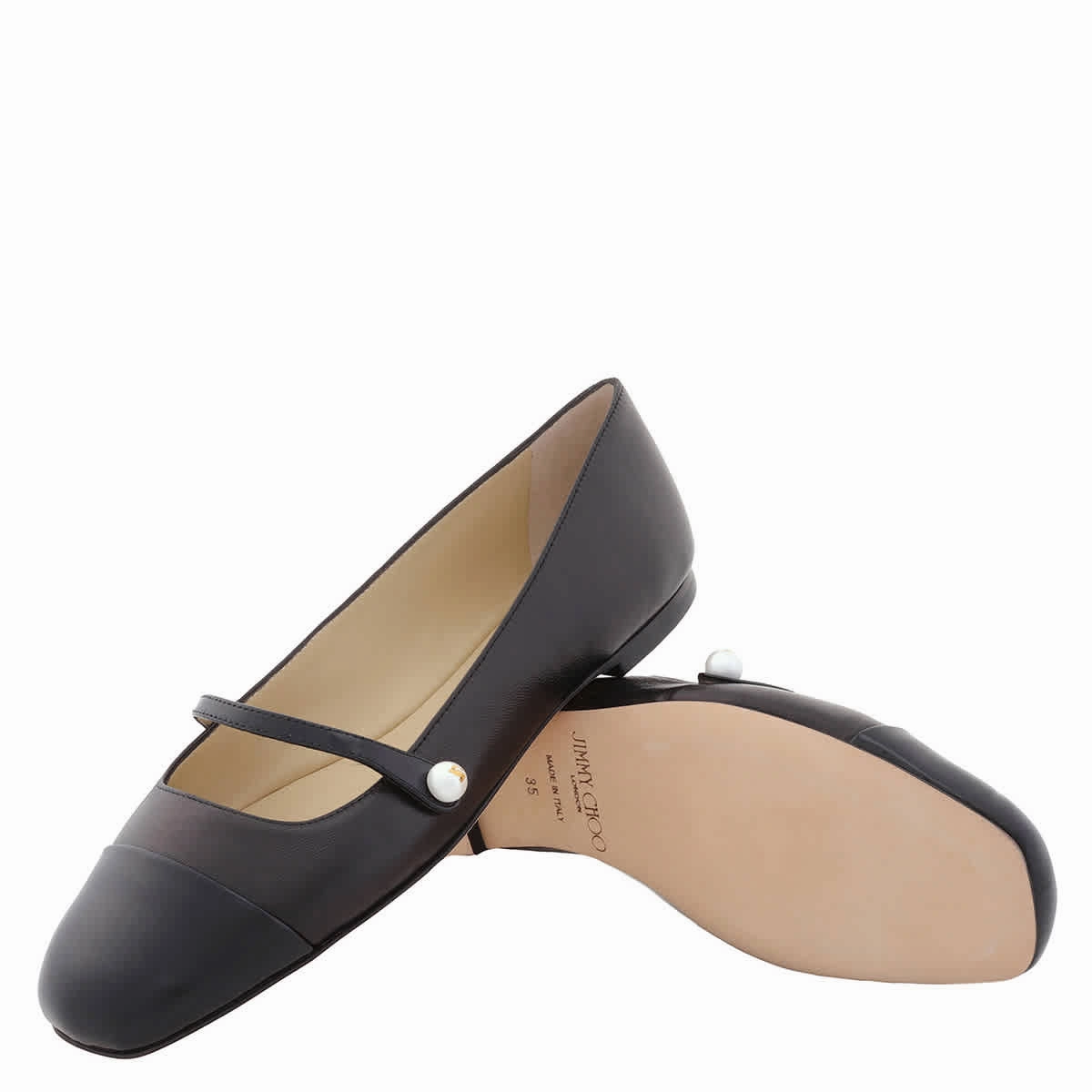 Palazzo Pants With Flat Shoes Jimmy Choo Elisa Black Nappa and Patent Leather Flats