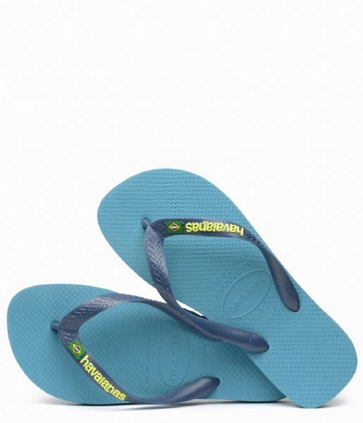 Hawaii Flip Flops HAVAIANAS BRASIL LOGO - NAUTICAL BLUE