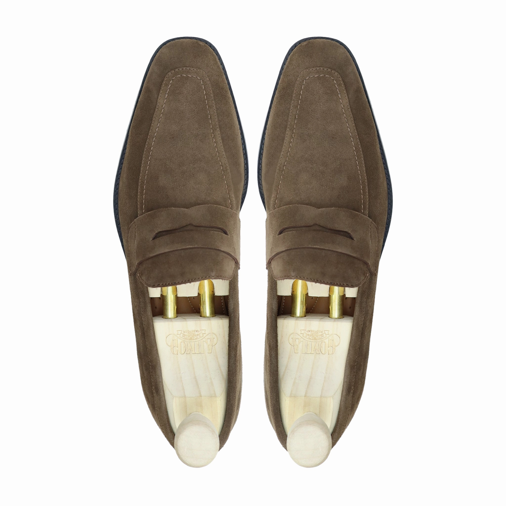 Mesa - Men's Brown Kid Suede Loafer Oxfords Vs Loafers