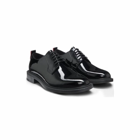 Derby Shoes Singapore Patent-leather Derby shoes with embossed logo