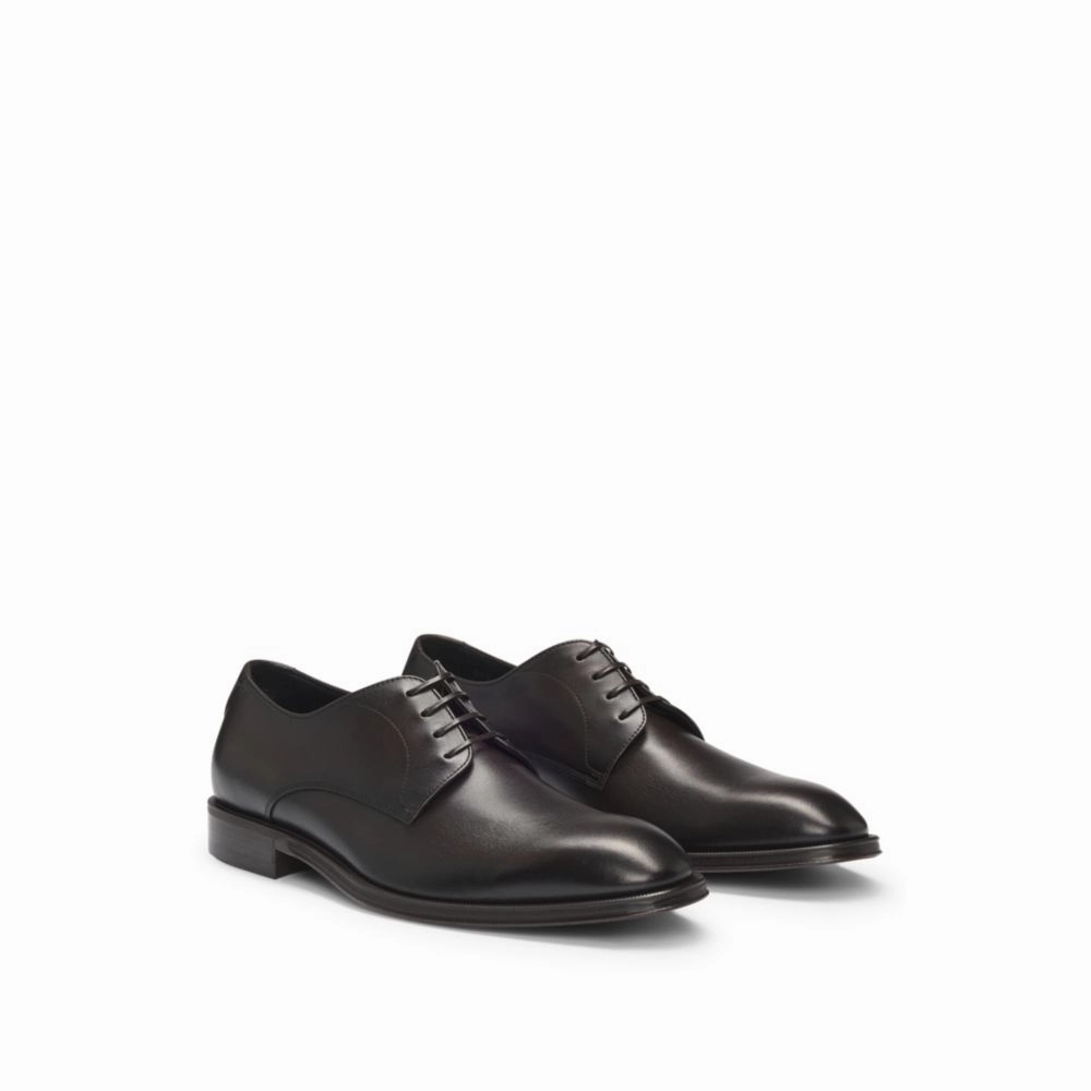 Italian leather Derby shoes with stitching details Derby Shoes Styling