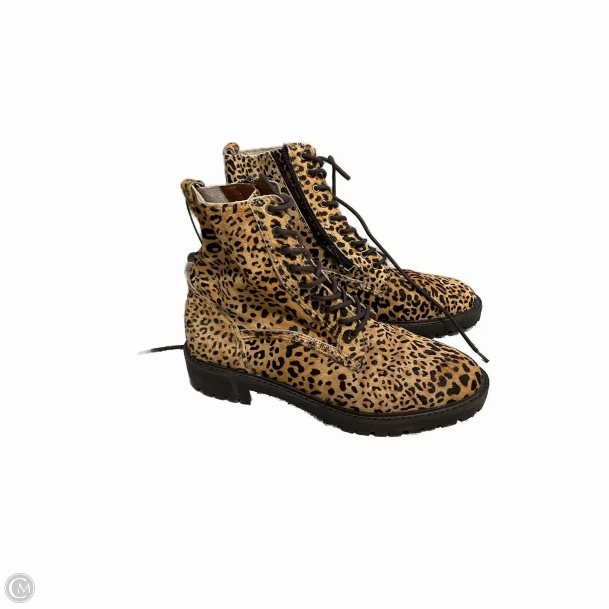 Boots Combat By Lucky Brand In Animal Print, Size: 8.5 Military Style Combat Boots
