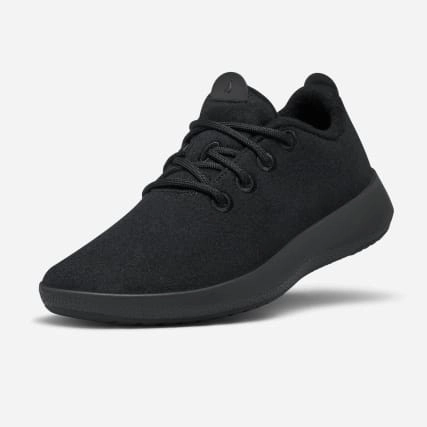 Super Running Shoes Allbirds Wool Runners Mizzles - LIMITED EDITION: BLACK (Black Sole)