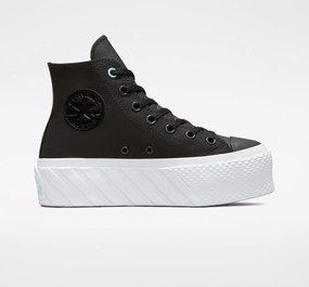 Converse scarpa sneakers da donna con zeppa Surface Fusion Lift Chuck Taylor All Star 571675C nero bianco Converse Shoes Sneakers