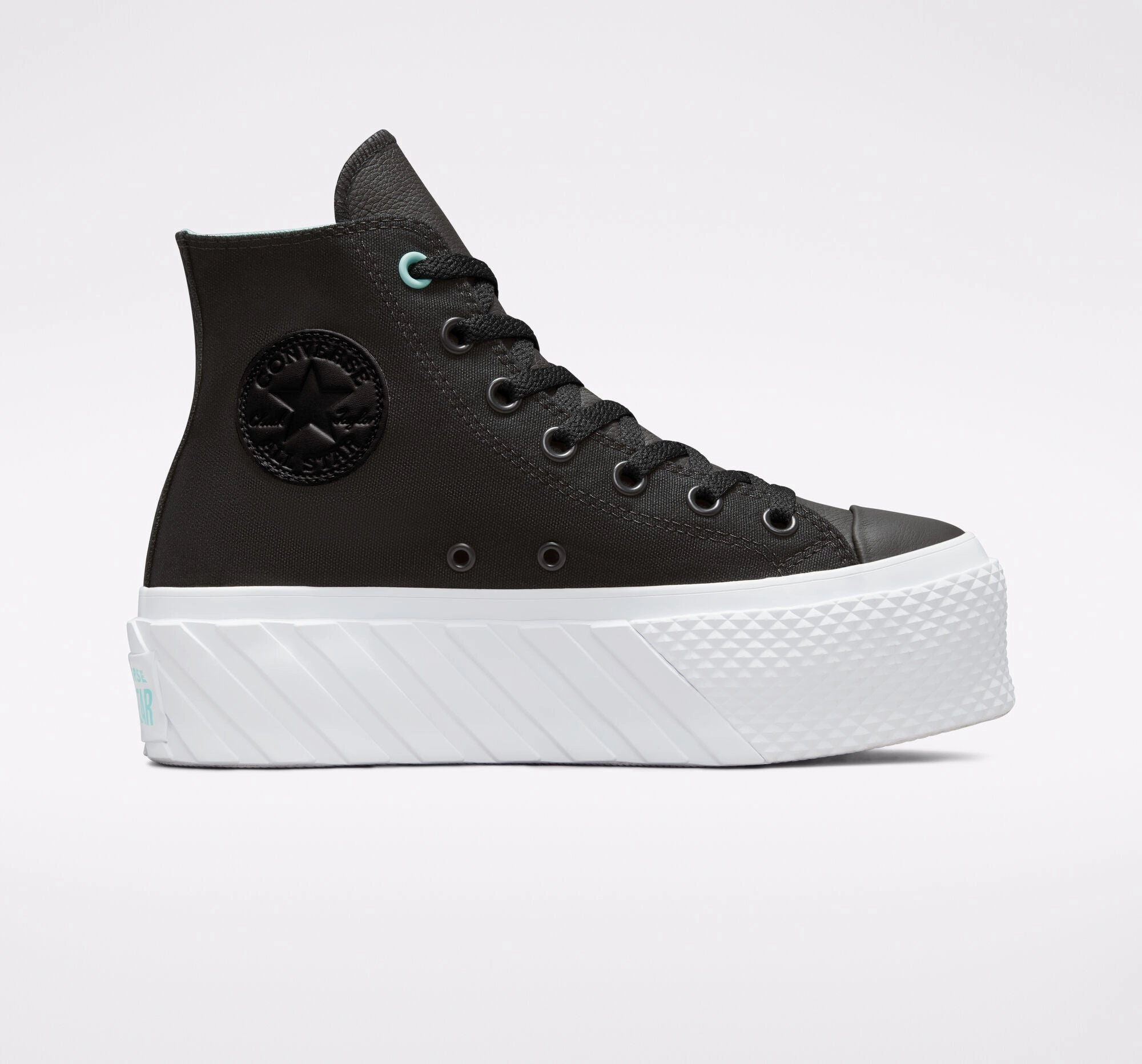 Converse scarpa sneakers da donna con zeppa Surface Fusion Lift Chuck Taylor All Star 571675C nero bianco Best Sneakers For High Arch