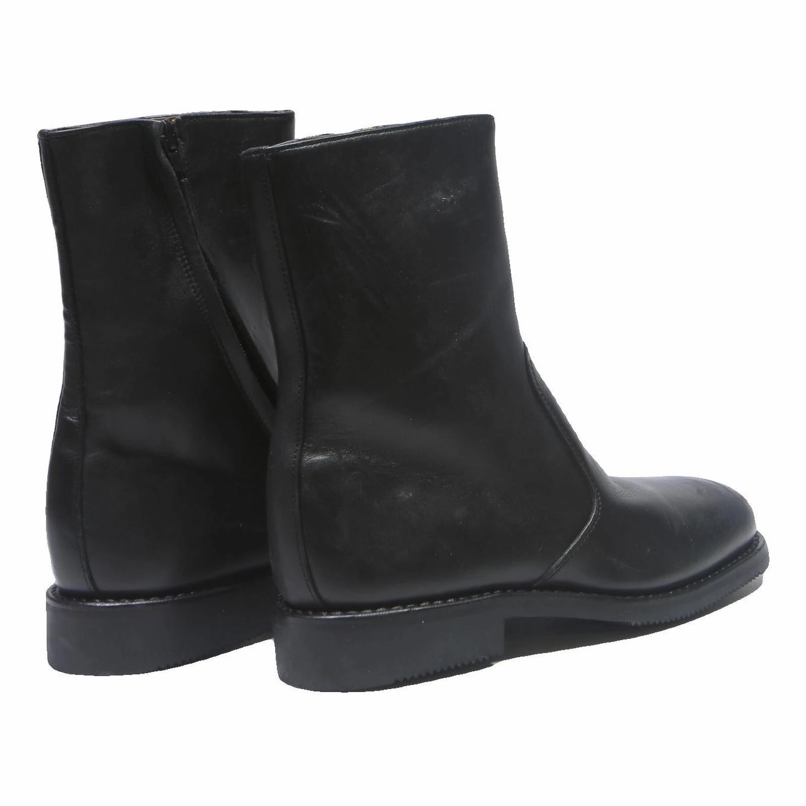 Grinder Boots SAG Womens Black Leather Ankle Boots UK 6.5 Classic Zip-Up Comfortable