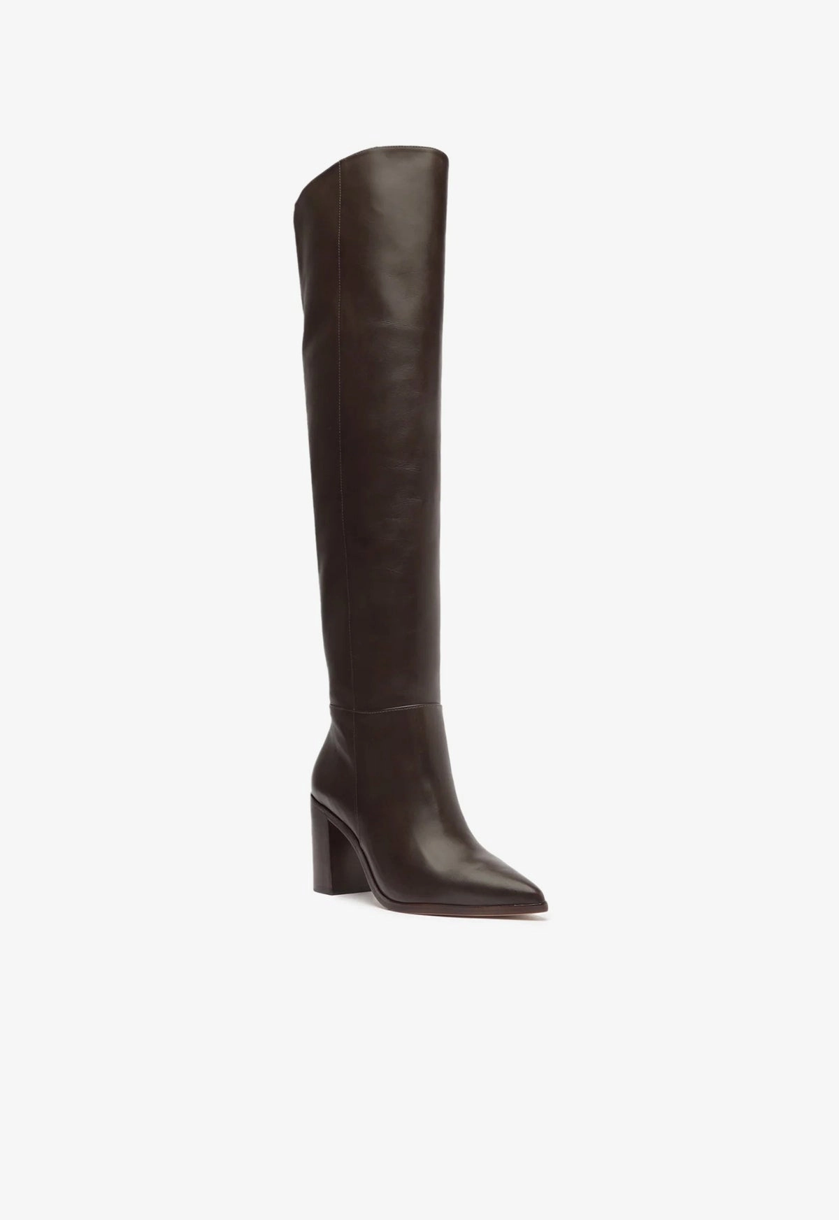 Magali Block Over the Knee Leather Boot Sage Boots
