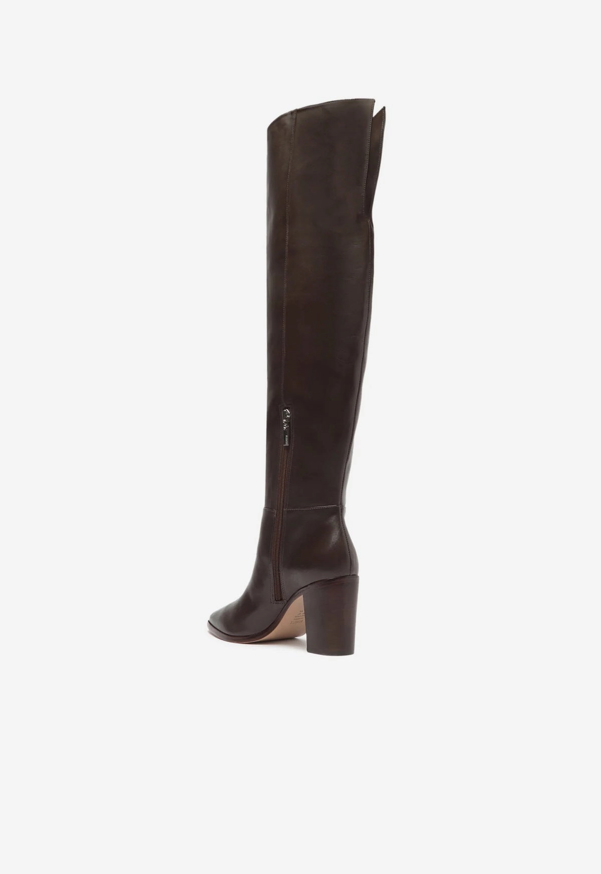 White Boots Tall Magali Block Over the Knee Leather Boot