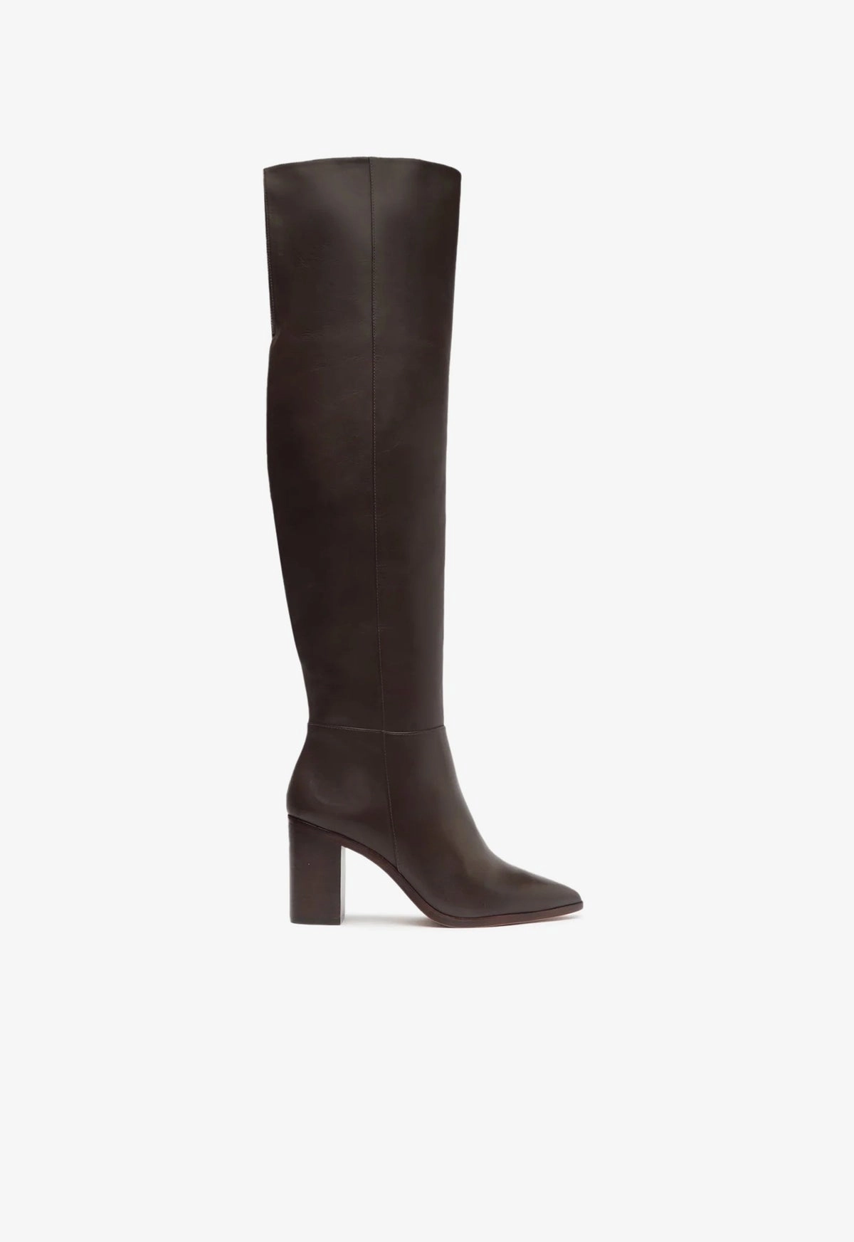 Boots On The Ground: Where Them At Magali Block Over the Knee Leather Boot