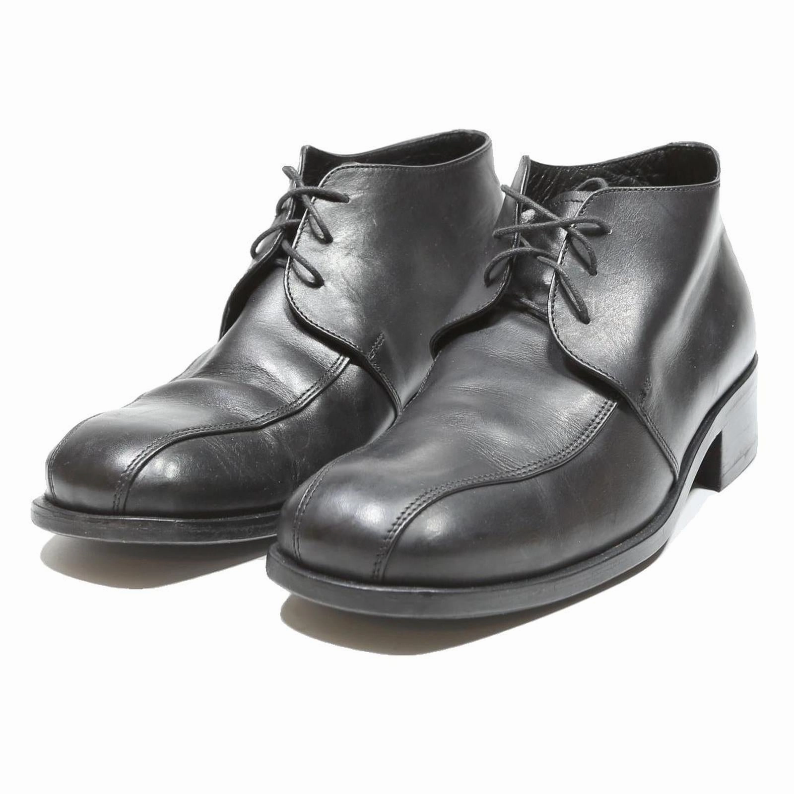 CREAGIANI SOPHIE Mens Classic Leather Ankle Boots Black UK 7.5 Formal Dress Cream Boots