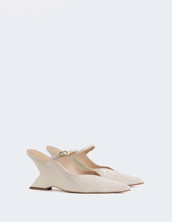 Comfortable Mary Jane Shoes Heels Creselle Off White Naplack