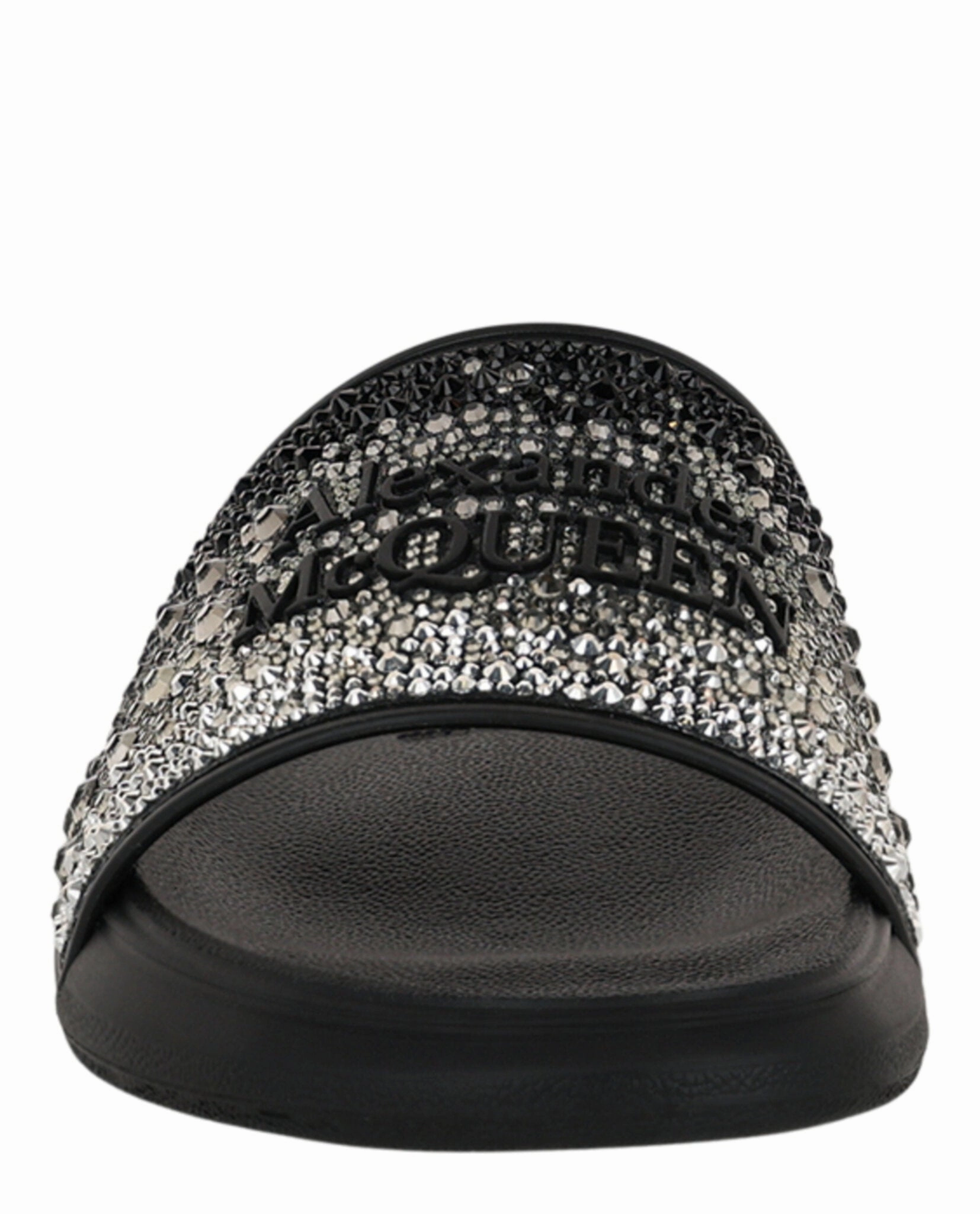 Crystal Embellished Slides Slippers With An Arch