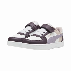 Ballroom Dance Sneakers Puma scarpa sneaker da bambina con laccio elastico e velcro Caven 2.2 Block 394462-11 prugna-bianco