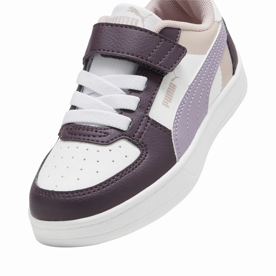 Jason Kidd Sneakers Puma scarpa sneaker da bambina con laccio elastico e velcro Caven 2.2 Block 394462-11 prugna-bianco