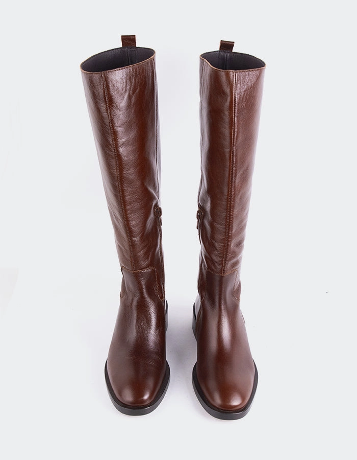 Moyle Chestnut Leather Leggings With Boots