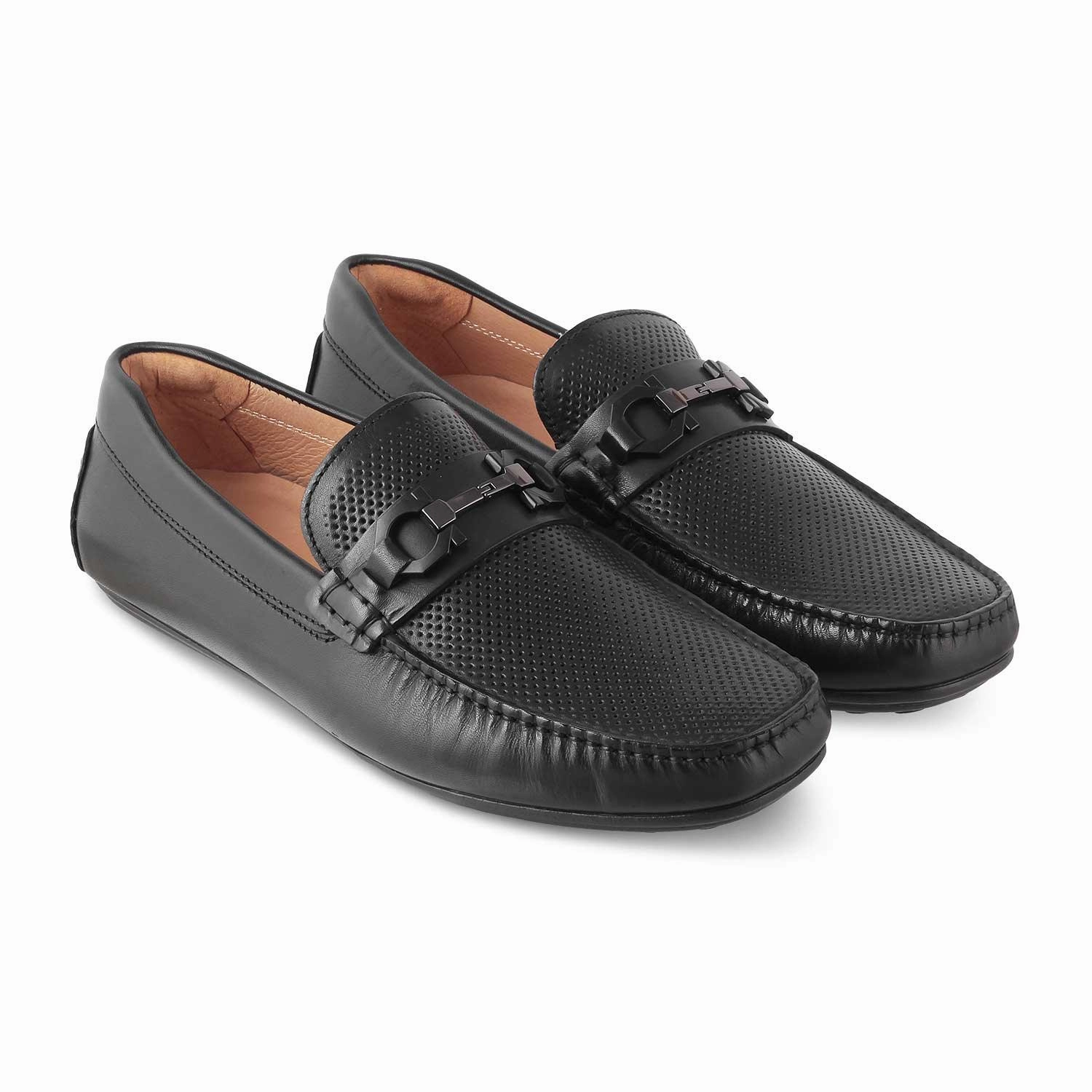 The Roma Black Men's Leather Driving Loafers Tresmode Best Leather Loafers