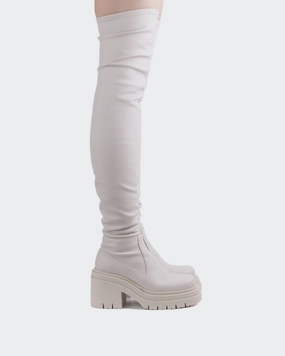 Mitcham Off White Stretch Chelsea Boots Made In Canada