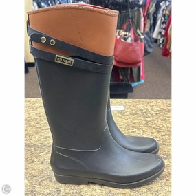 Steel Toe Rain Boots Boots Rain By Tommy Hilfiger In Black & Brown, Size: 8