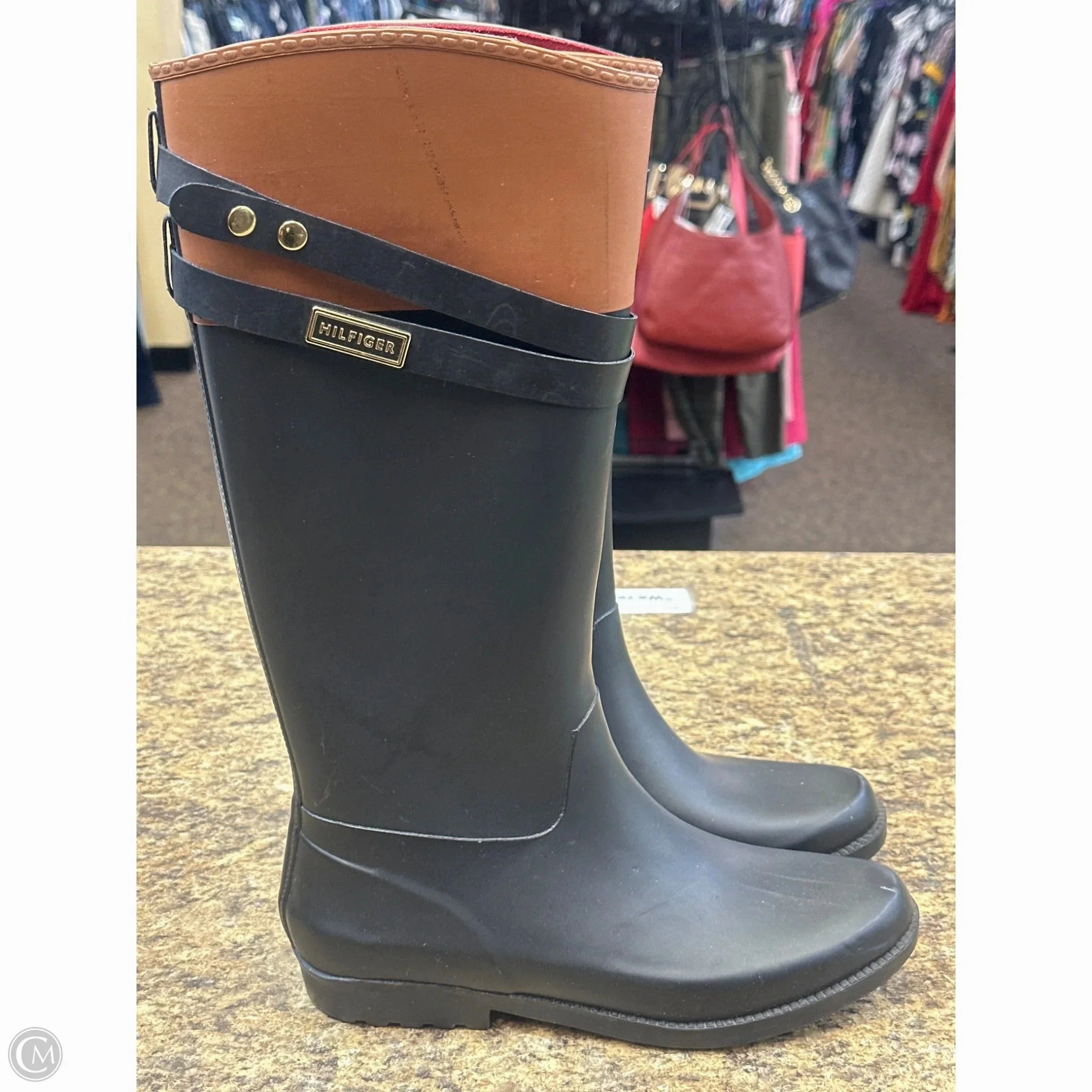 Boots Rain By Tommy Hilfiger In Black & Brown, Size: 8 Infant Rain Boots Size 4