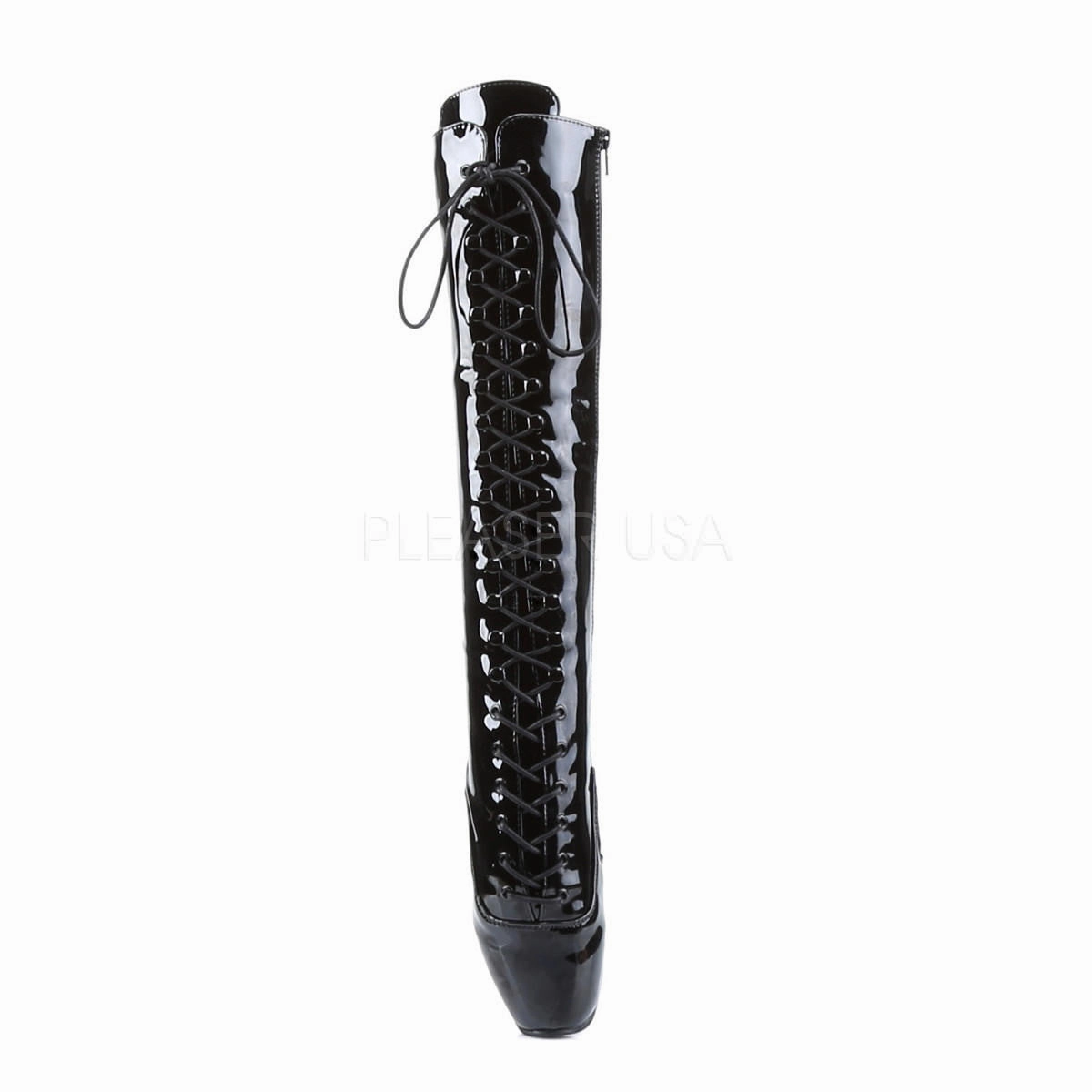 Knee High Boots Size 10 Wide DEVIOUS BALLET-2020 Black Pat Extreme Ballerina Knee High Boots