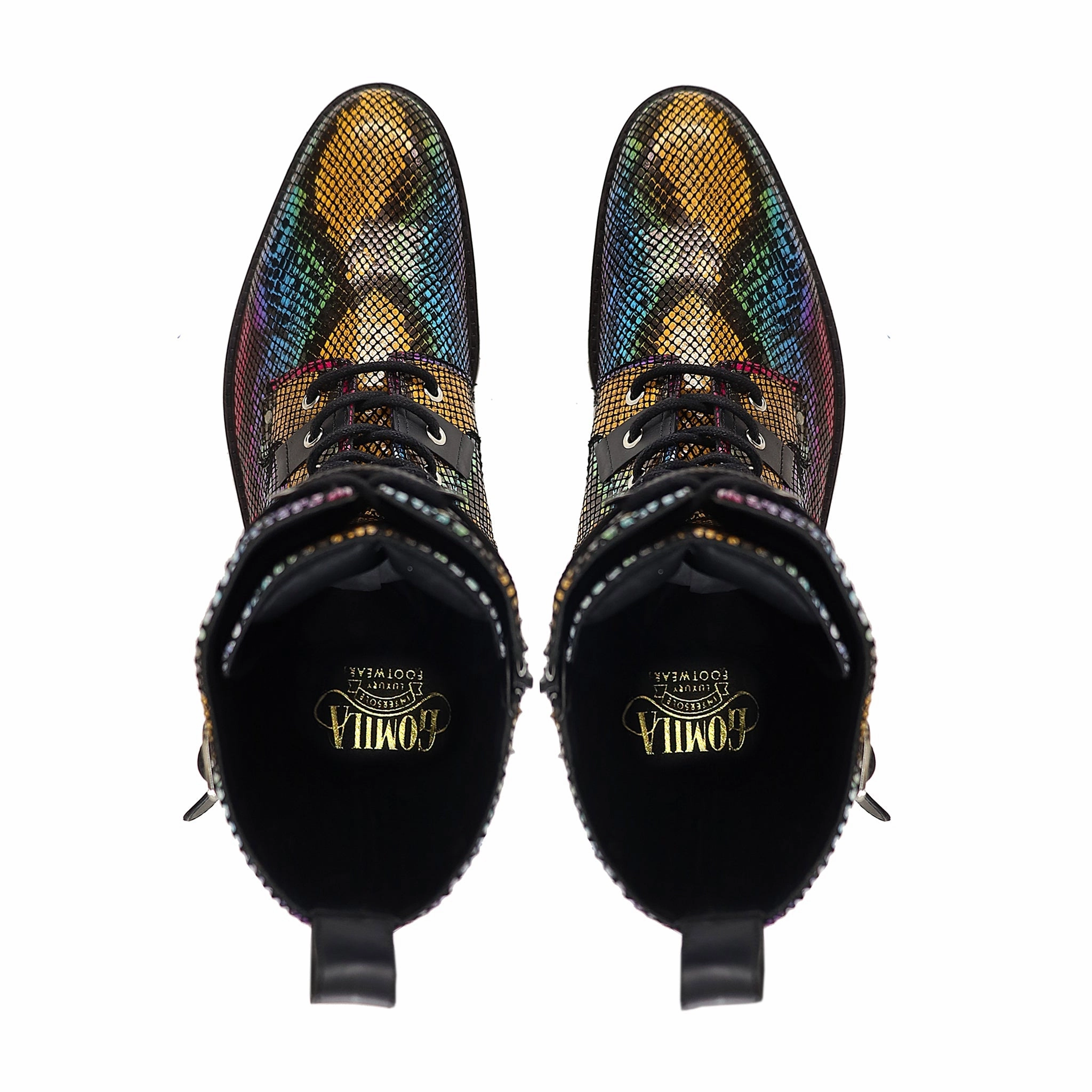 Steel Toe Boots Near Me Dixie - Men's Rainbow Printed Leather Boot