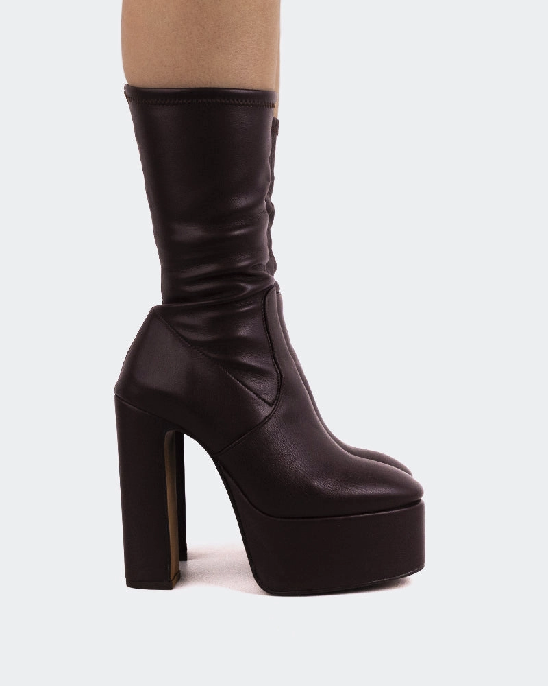 Dixie Brown Stretch Chelsea Boots To Wear With Dresses