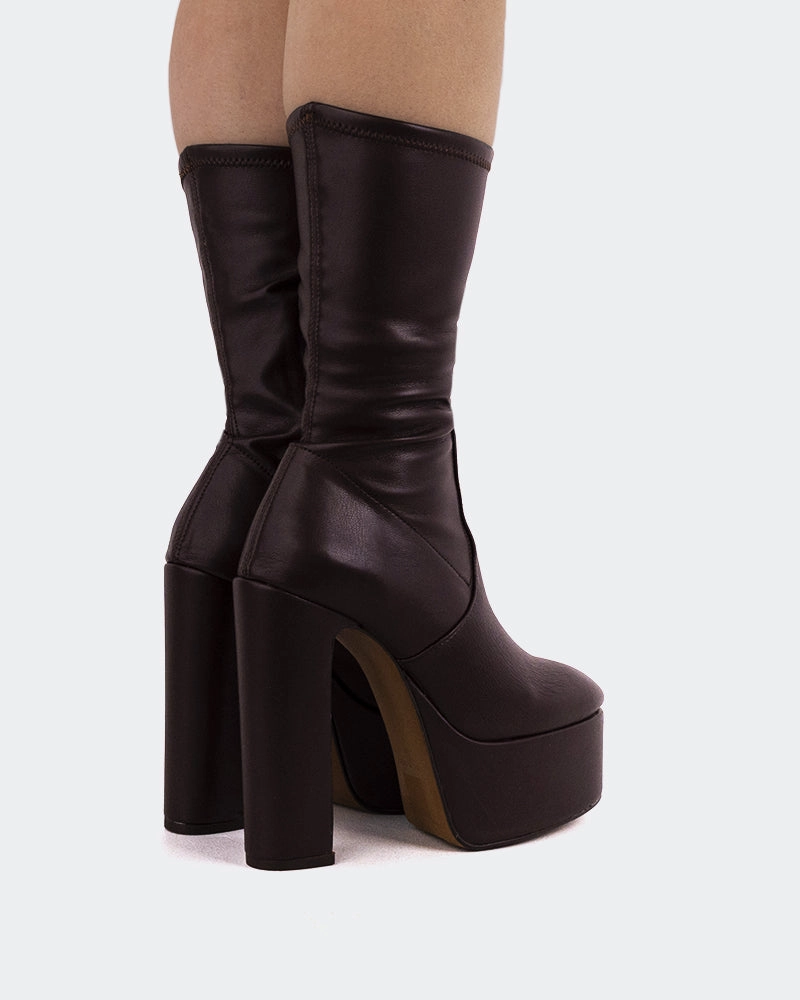 Dixie Brown Stretch Trend Chelsea Boots