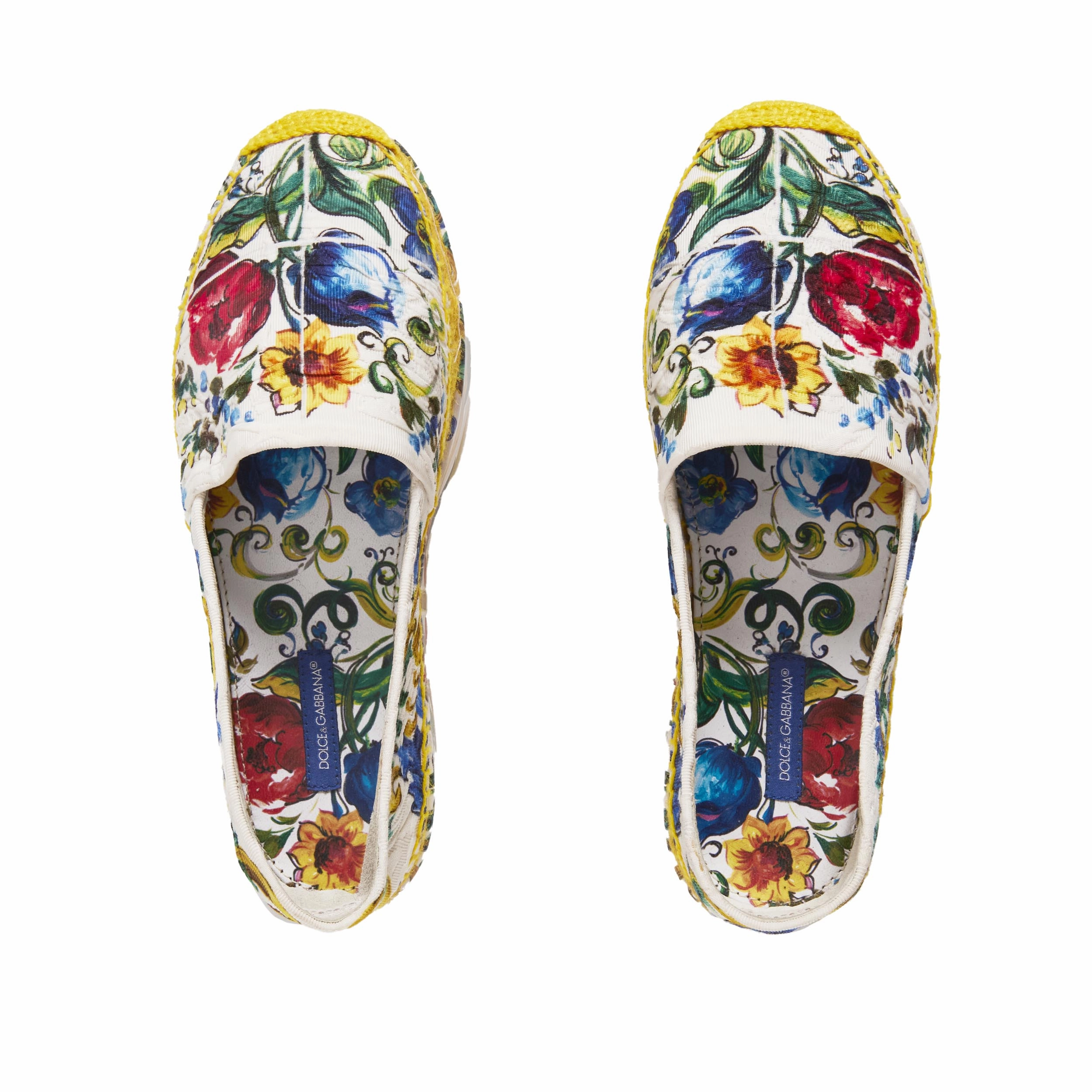 Bloomingdales Espadrilles DOLCE & GABBANA Multicolor Fabric Majolica Print Platform Espadrilles 37
