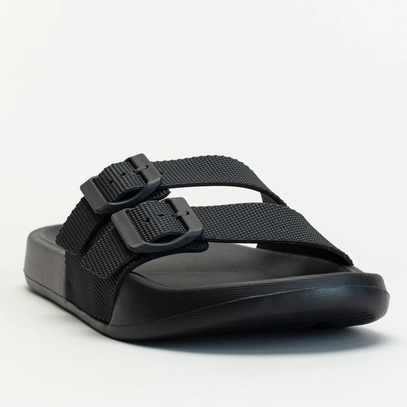 Ladies Sandals Double Buckle Slide