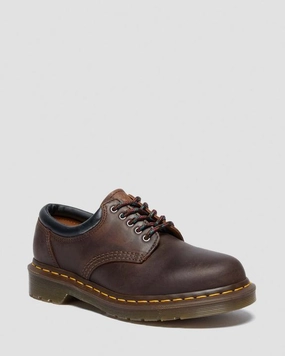 Dr. Martens 8053 Crazy Horse Leather Casual Shoes Dark Brown - Mens Jason Cap Toe Lace Up Oxfords