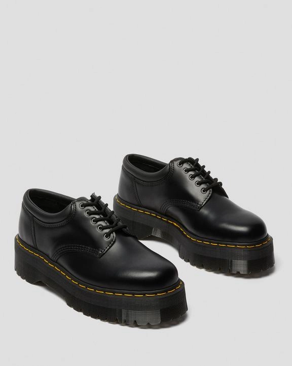 Dr. Martens 8053 Leather Platform Casual Shoes Black - Mens Comfortable Shoes